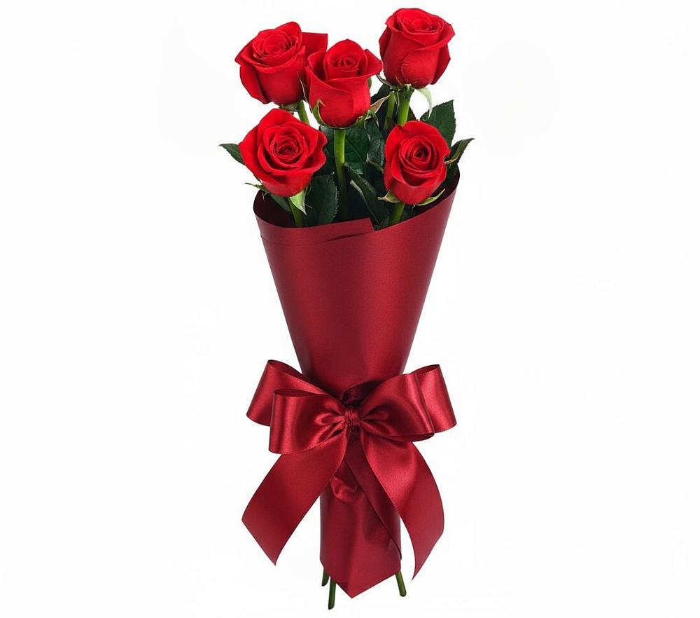 5 Красных роз Эдлесс Лав в Санамере Букет 5 Красных роз Эдлесс Лав в Санамере
