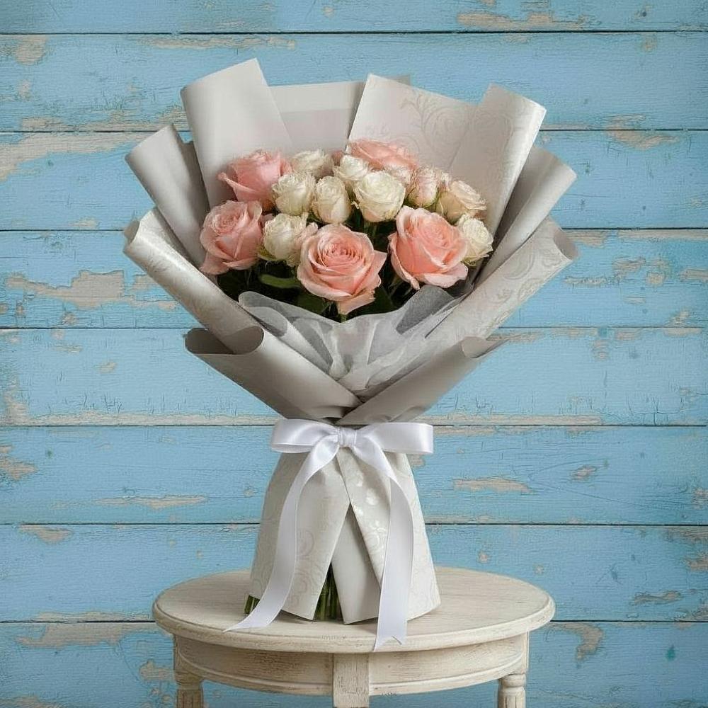Букет Нежное облако в Санамере Букет цветов из: Розы в Санамере