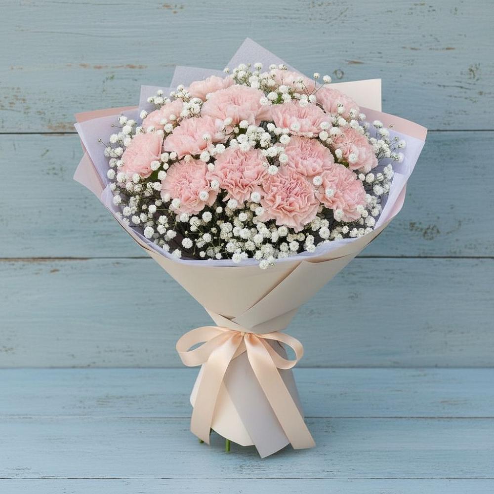 Букет Нежность рассвета в Санамере Букет цветов из: Гвоздики в Санамере