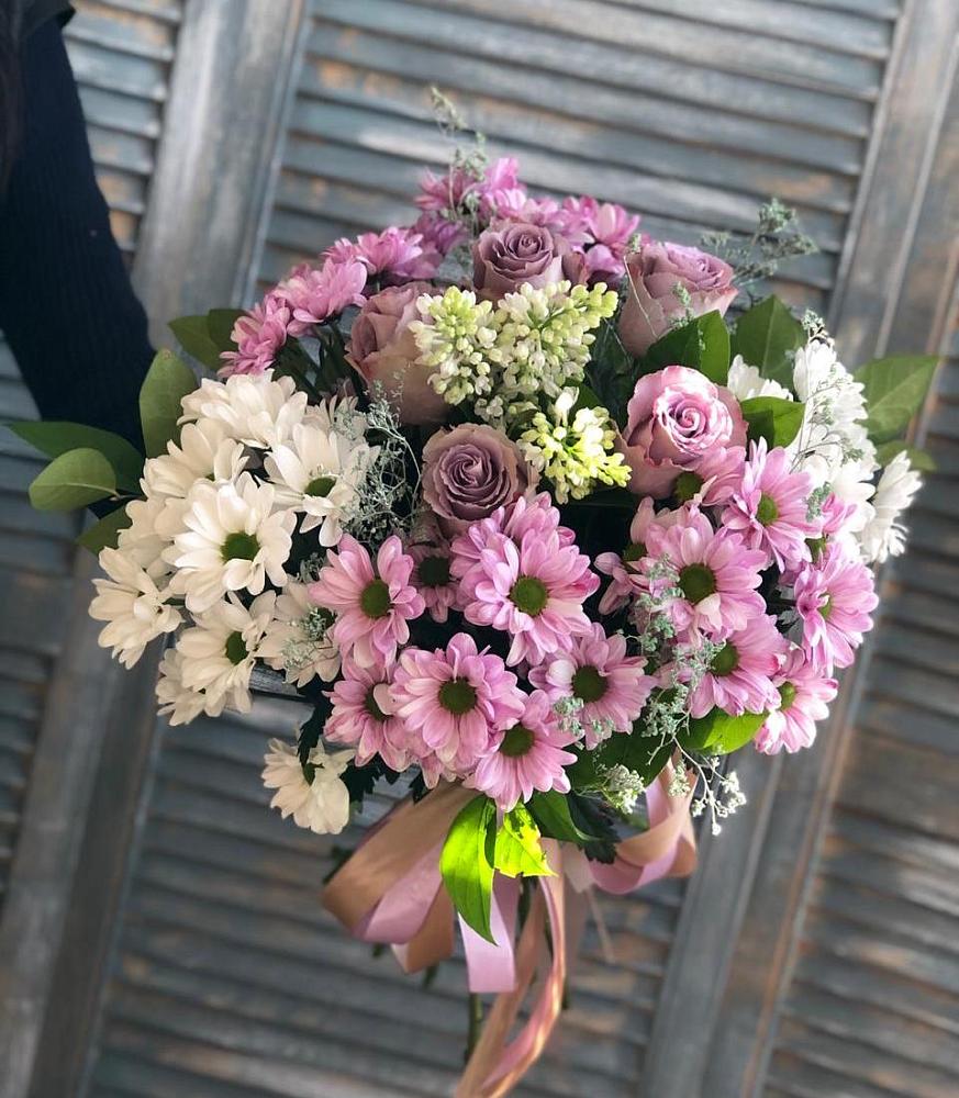 Букет Цветочный шарм в Санамере Букет цветов из: Хризантемы и Розы в Санамере