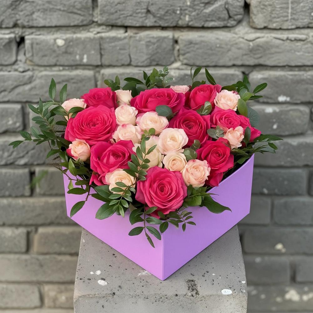 Композиция моя любовь в Санамере Цветочная композиция из Розы в коробке в Санамере