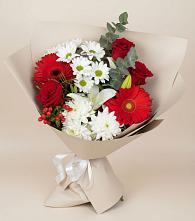 Букет поцелуй лета в Санамере Букет цветов из:  Розы, Хризантемы, Герберы и Лилии в Санамере