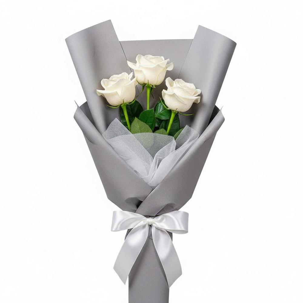 Букет 3 белые розы в Санамере Букет 3 белые розы в Санамере