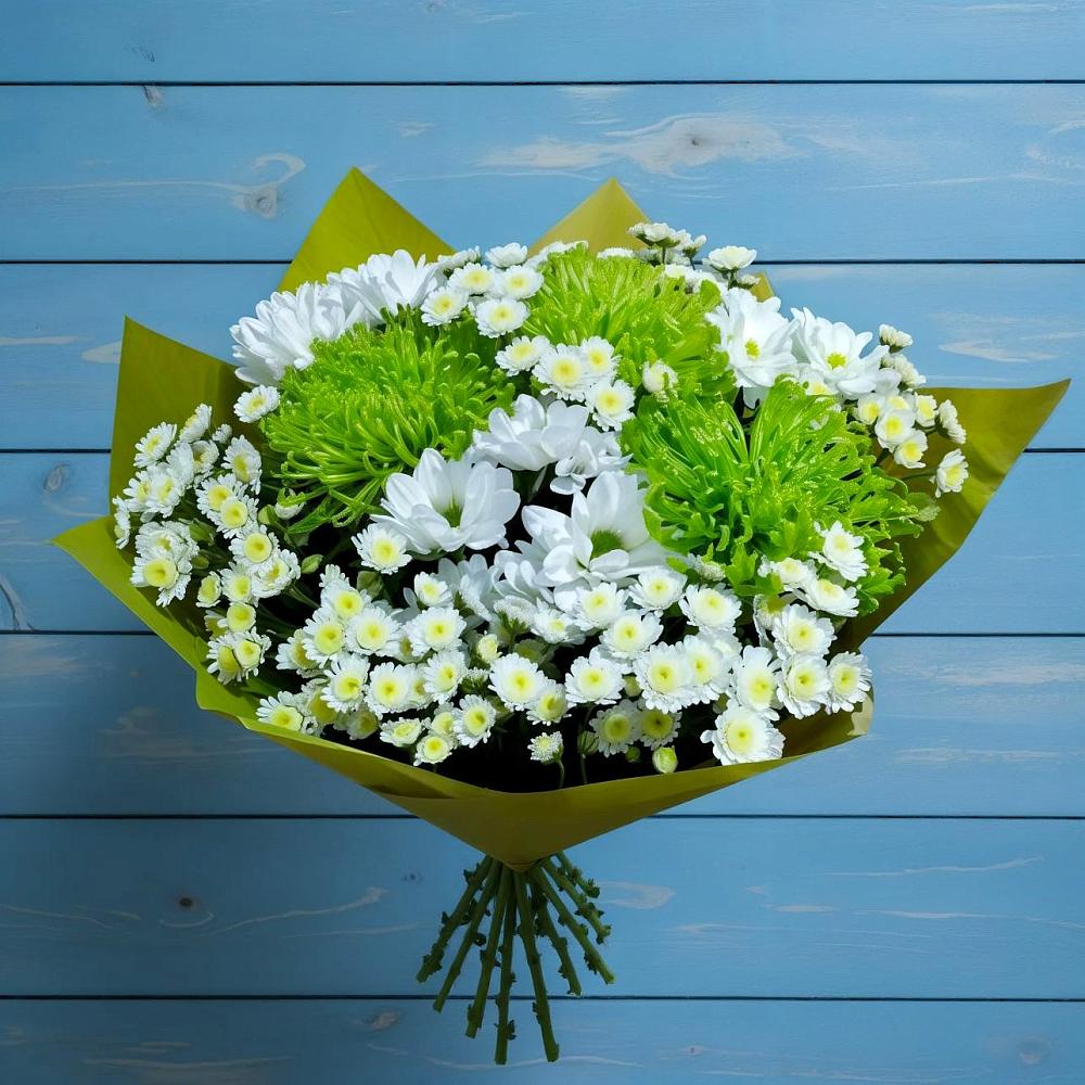 Букет скромность  в Санамере Букет цветов из: Хризантемы в Санамере