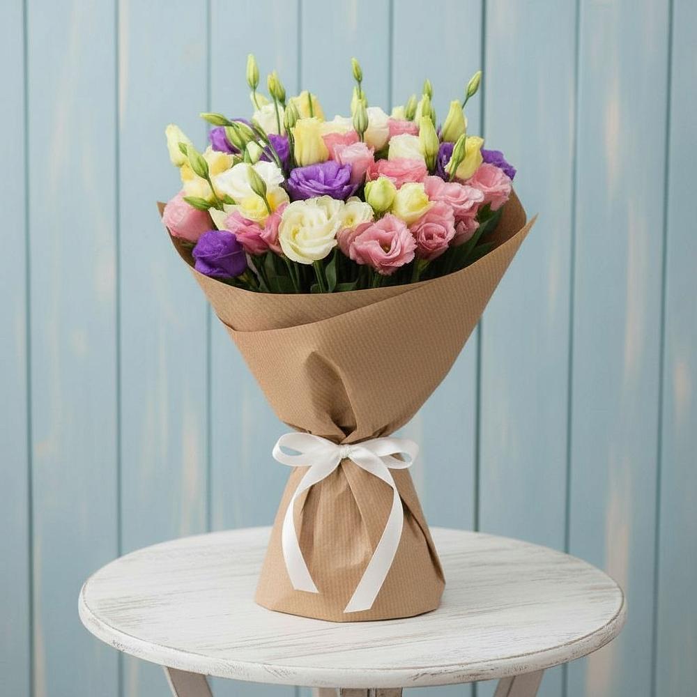 Букет Цветная эустома в Санамере Букет цветов из: Лизиантусы в Санамере