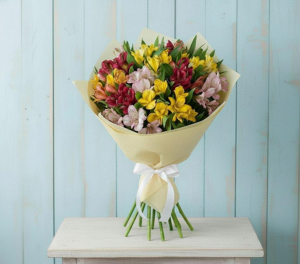 Букет Летние краски в Санамере Букет цветов из: Альстромерии в Санамере