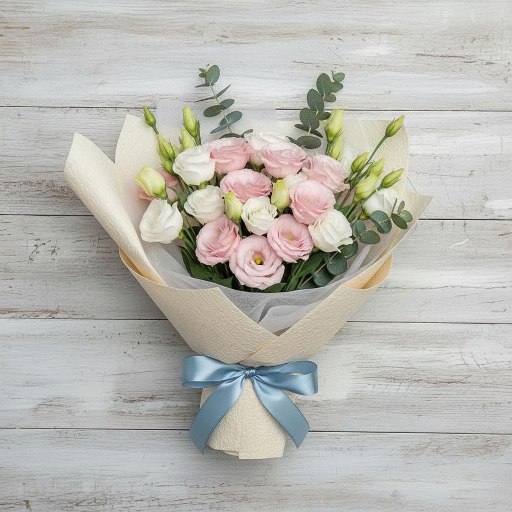 Букет шампанское в Санамере Букет цветов из: Лизиантусы в Санамере